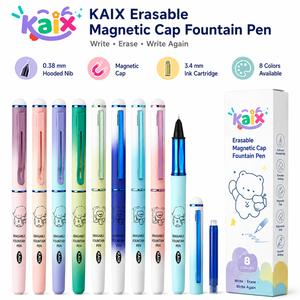 Stylo plume effaçable à capuchon magnétique, design coloré KAIX, marque privée, pointe à capuchon de 0,38 mm, stylo plume pour étudiants, pour la vente <span class=keywords><strong>en</strong></span> <span class=keywords><strong>ligne</strong></span> - Product Image 2