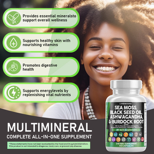 OEM Hot Sale Shilajit Seamoss Capsule Sea <strong>Moss</strong> Black Seed Oil Ashwagandha Ginger Shilajit Sea <strong>Moss</strong> Capsules Supplement - Product Image 3