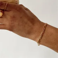Bracelets à breloques pour femmes EMANCO, chaîne Figaro en acier inoxydable plaqué or, bijoux classiques, cadeau, vente en gros, dropshipping