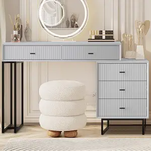 Hot Sale White Color Make Up Vanity Makeup Table With Mirror Wholesale Modern Dressing Table Bedroom Furniture