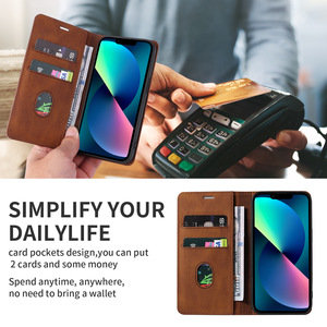 Funda de Teléfono de Cuero PU Tipo Folio para Samsung <span class=keywords><strong>Galaxy</strong></span> S26 S25 S24 S23 Ultra S22 S10 A51 con Cierre Oculto y Ventana Deslizante Minimalista - Product Image 6