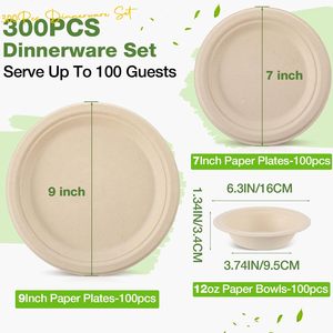Bols rectangulaires personnalisés en pulpe de bagasse de canne à sucre et papier kraft imprimés pour snacks, emballage alimentaire, salades et soupes - Product Image 2