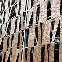 Panneau d'aluminium perforé pour revêtement de façade, thermolaqué, ignifuge, pour bâtiments commerciaux et murs extérieurs de bureaux