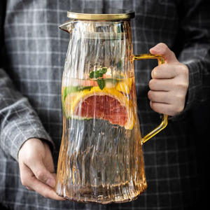 En gros, Bouilloire en verre borosilicaté de haute qualité, grande capacité, motif grain de bois, pour jus de fruits d'été, usage domestique, style glacier - Product Image 5