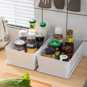 <b>Plastic</b> Storage <b>Boxes</b> Bins White Rectangle Stackable With Lid For Cosmetics Stationery Dormitory Use - Product Image 3