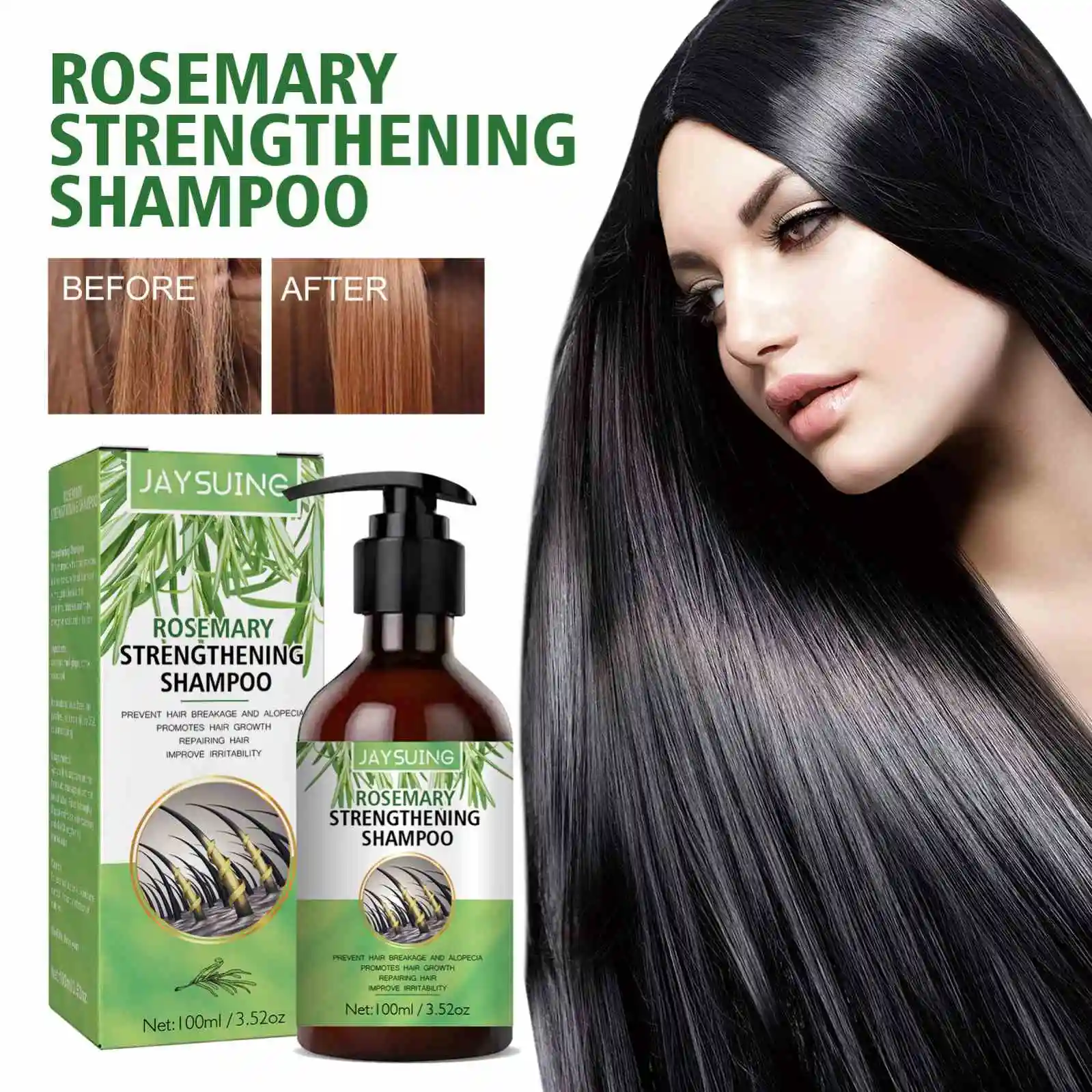 Jaysuing Oem Manufacturer Natural Organic Dry Dandruff Private Label Rosemary Mint Hair Refreshing Shampoo Wholesale