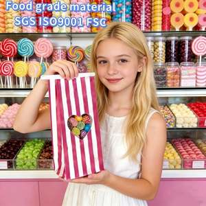 Bolsas de Regalo Personalizadas con Logotipo, Color Rosa, para Fiestas Infantiles, Bolsas de Papel Resistentes a la Grasa, Materiales Reciclados, Cierre Metálico - Product Image 2