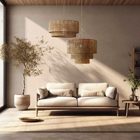 Lampe suspendue en corde de chanvre naturelle tressée, style bohème, faite à la main, pour salon, salle à manger, chambre d'hôtel, lustre