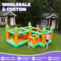 Château gonflable résidentiel pour enfants, combo château de rebond et trampoline d'extérieur pour jardin, idéal pour les fêtes amusantes des enfants