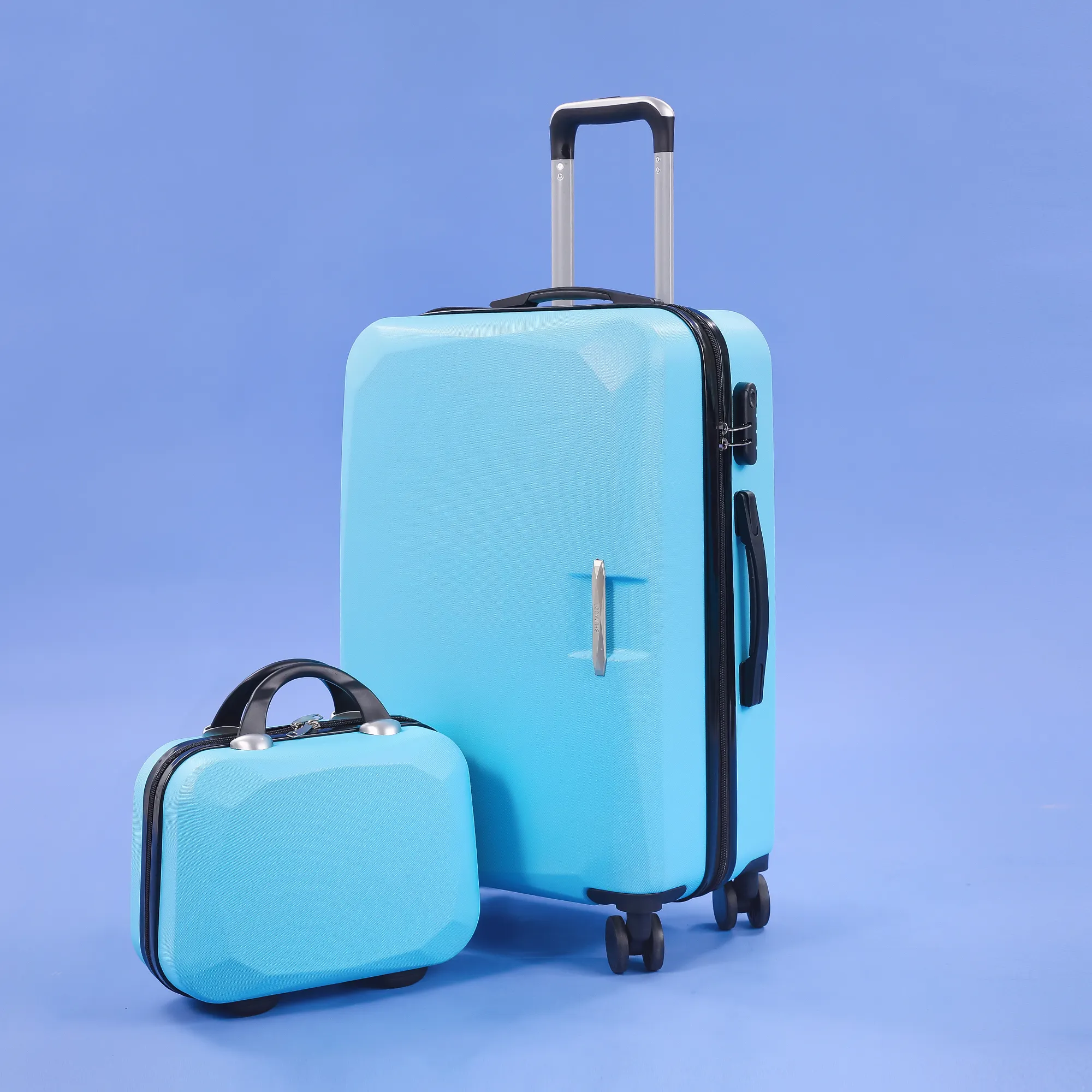 रोलिंग क्लासिक सामान सेट 20 22 24 26 इंच एबीएस रेट्रो यात्रा सूटकेस पहियों पर कॉस्मेटिक बैग के साथ महिलाओं के लिए