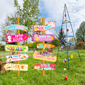 Nuevos Señales Decorativas de Pascua para Caminos, Estacas de Madera para Jardín, Indicadores de Dirección, Artículos para Fiestas - Product Image 2