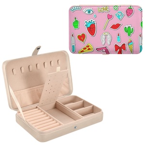 Estuche de Almacenamiento de Joyas de Piel Sintética con Logotipo Personalizado Coreano de Moda, con Divisores para Collares - Product Image 1