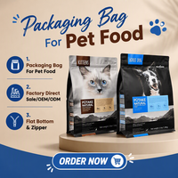 Sachets d'emballage personnalisés refermables pour aliments pour animaux, sacs à fermeture éclair réutilisables pour friandises et snacks pour chiens