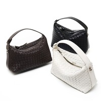 Nouveau Sac Bandoulière en Cuir Véritable Tressé 2026, Sac à Main en Peau de Mouton avec Chaîne, Sac Oreiller Souple pour Femme avec Fermeture Éclair