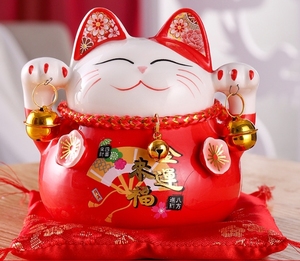 Tirelire commerciale 4 pouces Décoration d'entreprise Porcelaine 10*11*11cm Figurine Cadeau Céramique Fortune Lucky Cat <span class=keywords><strong>Maneki</strong></span> <span class=keywords><strong>Neko</strong></span> 4.5 pouces - Product Image 3