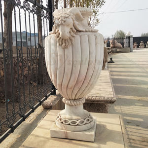 Grand Vase de fleurs en marbre sculpté à la main, pot d'extérieur, jardinière de <span class=keywords><strong>jardin</strong></span>, Sculpture - Product Image 4