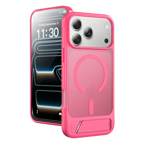 Funda <span class=keywords><strong>de</strong></span> Lujo 2026 con Soporte Magnético para iPhone 17 Pro Max, Carcasa Rígida <span class=keywords><strong>de</strong></span> TPU y PC, Acabado Mate Esmerilado, Fundas para iPhone - Product Image 1