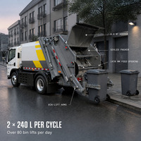 Camion compacteur de déchets électrique automatique 4x2 avec pompe à batterie au lithium de 10 m³ pour le transport en décharge publique, prix usine compétitif