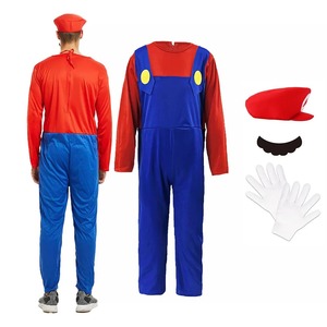 Juego niños fontanero <span class=keywords><strong>Bros</strong></span> Cosplay disfraces divertidos Halloween carnaval trajes para niños adultos mono elegante con sombrero bigote guantes - Product Image 5
