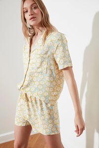<span class=keywords><strong>Trendyol</strong></span>-Conjunto de pijama tejido con patrón de flores, primavera 2021 - Product Image 3