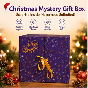 Custom Purple Gold Foil <b>Christmas</b> <b>Gift</b> <b>Box</b> Rigid Cardboard Matte Lamination Satin Ribbon OEM Luxury Holiday Packaging Wholesale - Product Image 6