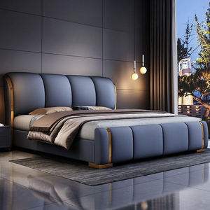 Элитная современная кровать с местом для хранения, в минималистичном стиле, кожаная, размера «king-<span class=keywords><strong>size</strong></span>», популярный итальянский роскошный комплект мебели для спальни - Product Image 3