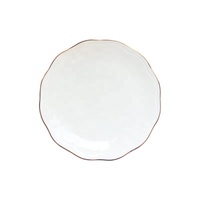 Jingchen Ensemble d'assiettes en porcelaine céramique blanche à bordure dorée de luxe Plats en porcelaine fine et assiettes écologiques quantité minimale de commande 100 pièces
