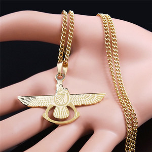Collier Hip Hop Zoroastrianisme 2026 en Acier Inoxydable 316 Plaqué Or 18K PVD, Bijoux de Mode Raffinés pour Hommes et Femmes - Product Image 3