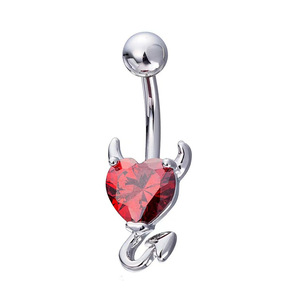 Anillos <span class=keywords><strong>de</strong></span> Ombligo <span class=keywords><strong>de</strong></span> Acero Inoxidable Plateados con Circonita, Diseño Sexy <span class=keywords><strong>de</strong></span> Pequeño Diablo, para Unisex, Regalo para Bodas, Compromisos y Fiestas - Product Image 5