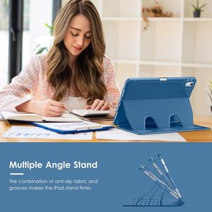 Étui pour <span class=keywords><strong>iPad</strong></span> Air 11 pouces, compatible avec les puces M4/M3/M2 5e/4e génération, coque arrière souple en TPU avec support multi-angles - Product Image 4