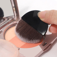 Pinceau de maquillage de voyage multifonctionnel à tête plate en poils de chèvre doux, haute densité, pour poudre et blush, design créatif et luxueux
