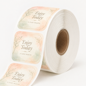Étiquette enroulable imperméable personnalisée professionnelle OEM de l'usine Jinyu pour boîte <span class=keywords><strong>cadeau</strong></span> de la Fête des patrons - Product Image 1