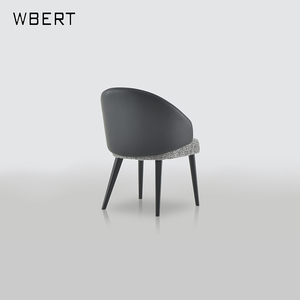Chaise de salle à manger WBERT nordique simple en bois massif postmoderne lumière luxe cuir tissu Art hôtel Designer maison chaise assise - Product Image 4
