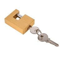 Cadenas rectangulaire blindé en laiton de 80mm avec 2 clés en laiton