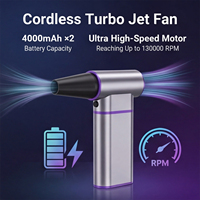 Ventilateur portable 2 pièces 4000mAh avec lampe torche rechargeable et brosse de nettoyage d'écran – Gadget compact pour voiture, bureau et voyage