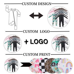 Kerui fabrika doğrudan özel bebek bambu çift fermuar pijama bebek uzun kollu sonbahar Bodysuits toptan yenidoğan bebek tulum - Product Image 2