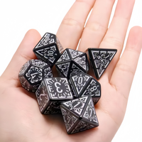 Nouvel ensemble de dés polyédriques rétro de 18 mm, 16 styles, motif antique complexe, en plastique, faits à la main, multi-faces, numérotés