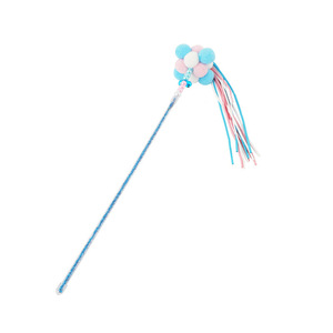Bâtonnet à pompons pour chat avec des pompons et une clochette, jouet interactif coloré pour chaton et chat, pour s'amuser pendant le jeu - Product Image 5