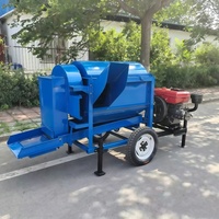 Machine à battre le riz et le blé multifonctionnelle, batteuse de céréales diesel-électrique pour paddy, soja et sorgho