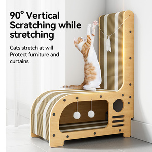 Lớn L hình dọc mèo gã<span class=keywords><strong>i</strong></span> Board mèo tông scratcher vớ<span class=keywords><strong>i</strong></span> 4 con mèo Bóng đồ chơ<span class=keywords><strong>i</strong></span> - Product Image 2