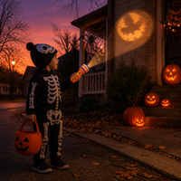 Lampe torche de projection d'Halloween avec 24 images, jouet éducatif pour enfants, découverte visuelle, idéal pour les fêtes, déguisements ou friandises, cadeau éducatif