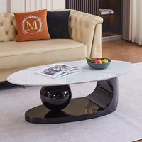 Table Basse Ronde Populaire pour Salon, Table Basse en Verre Moderne