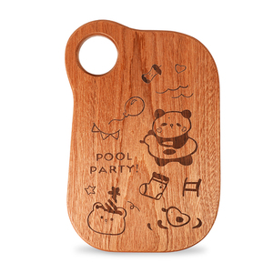 <span class=keywords><strong>Planche</strong></span> de service pour enfants en <span class=keywords><strong>bois</strong></span> de Sapele Panda Pool Party, 12 pouces, <span class=keywords><strong>planche</strong></span> à découper illustrée avec poignée pour tout-petit - Product Image 1