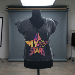 Camiseta de Algodón de Manga Corta con Cuello en V para Mujer, Ligera, al Mejor Precio - Product Image 1