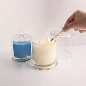 Giá Đỡ Nến Thủy Tinh Hình Vòm Hình Chuông Chất Lượng Cao Chịu Nhiệt Rỗng Có Nắp Đậy Bằng Thủy Tinh - Product Image 2