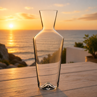 Carafe à vin en verre à épaule haute et base conique, en cristal sans plomb, avec bec verseur fin, pour bar à domicile