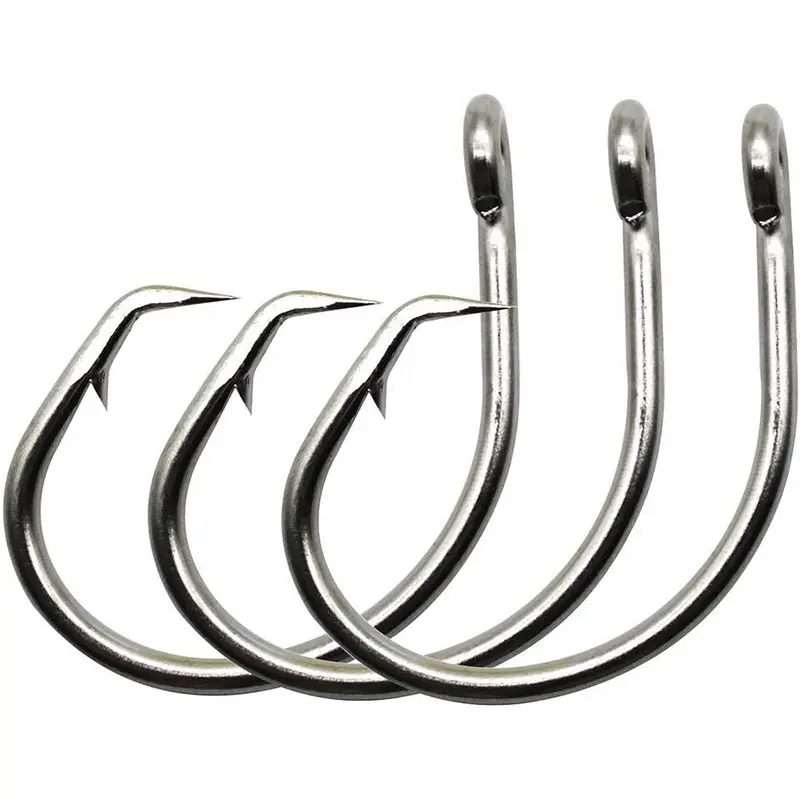 2X Extra Strong Stainless Steel Big Game Saltwater 39960 Hooks for Tuna Catfish Bass Fishing Tackle Fishing Tuna Circle Hooks