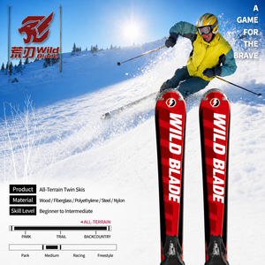 Ski alpin tout-terrain en bois durable, idéal pour la randonnée, les courtes virages et la chasse sur neige, motif personnalisé, sports d'hiver en extérieur - Product Image 1