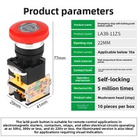 Harga Terbaik Tombol Tekan Darurat Baru dan Asli 40mm 22mm Trigger Latching Putar untuk Melepaskan 1NC