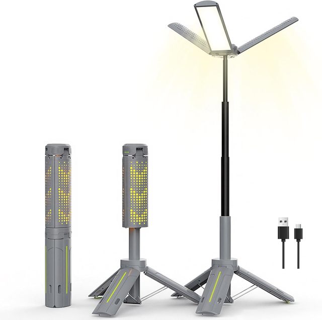 Rechargeable ABS Telescopic Camping Lantern 40" Tripod Stand 8000mAh Power Bank 360 LED Flashlight Emergency Tent